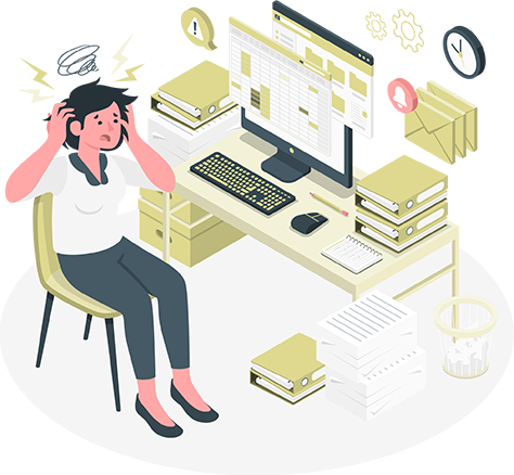 Stressed Employee Illustration